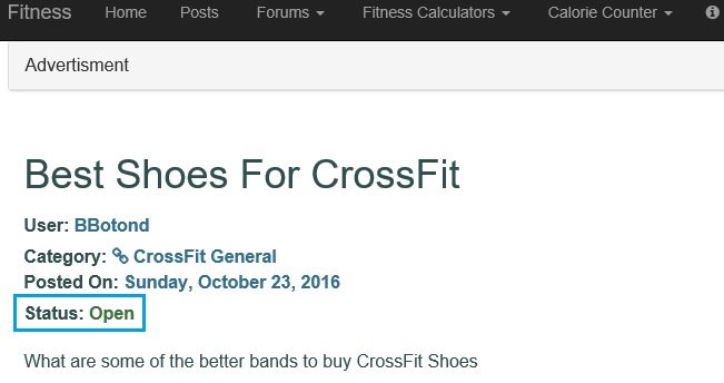 Screen shot showing a CrossFit question still open. https://www.getstrong.fit