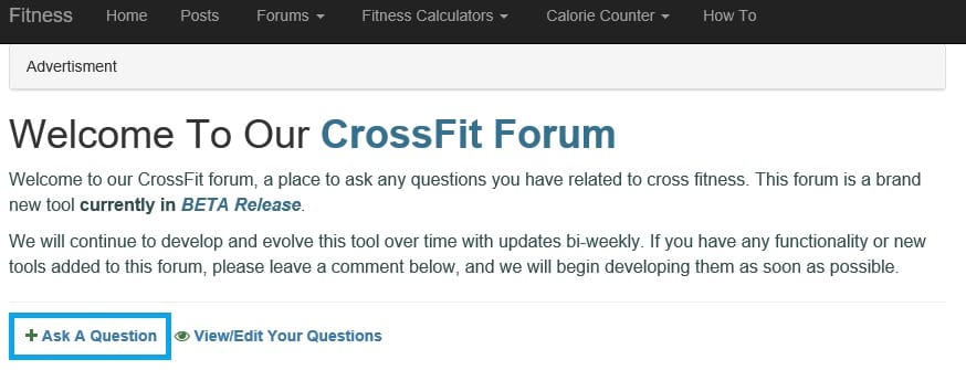 Screen shot of what the CrossFit Forum Add a post page link looks like. https://www.getstrong.fit