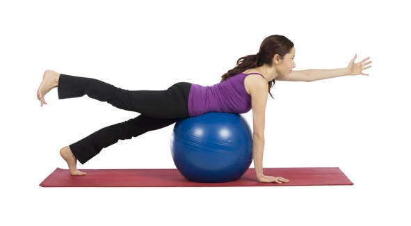 how to do the Bird-Dog on Exercise Ball