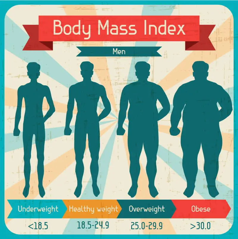 Adult Male Body Mass Index Chart