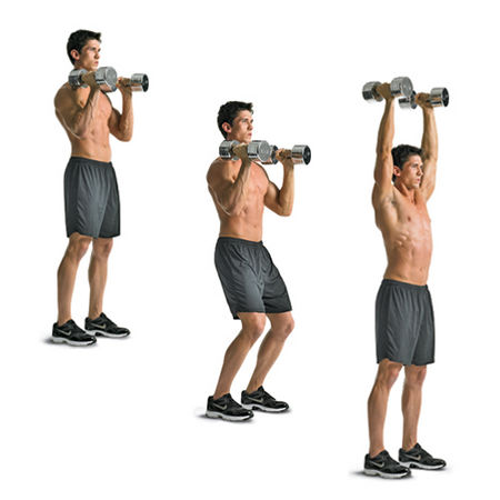 man showing how to do the dumbbell push jerk exercise https://get-strong.fit/Dumbbell-Push-Jerk-How-to-Exercise-Guide/Exercises