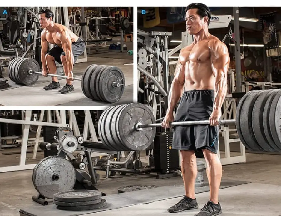 Man showing how to perform the deadlift