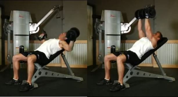 man showing how to perform the Incline Dumbbell Fly with wrist turn https://get-strong.fit/The-Incline-Dumbbell-Fly/Exercises